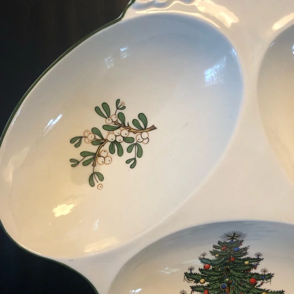 Cuthbertson Original Christmas Tree Relish Dish Vintage Made In England